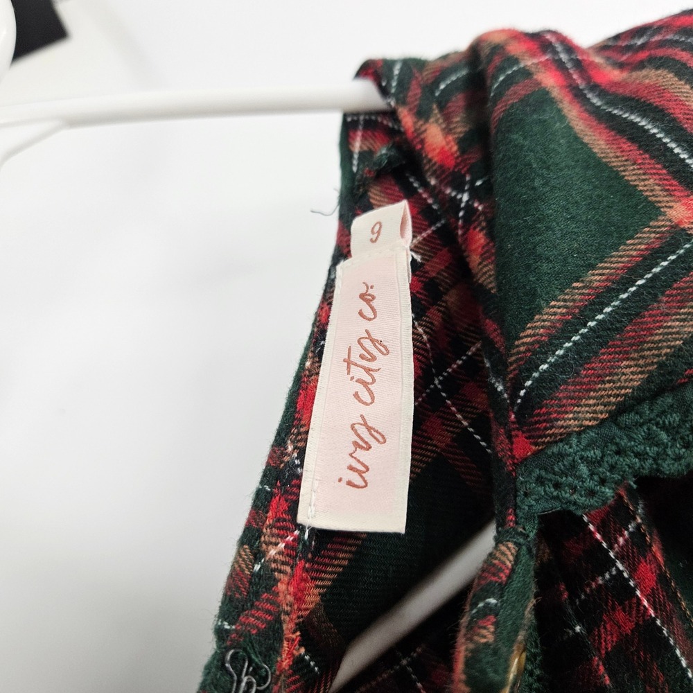 Ivy City Co. Sophia Dress Red Green Plaid Ruffle Eyelet Trim Cottagecore Size 6 - Picture 6 of 11